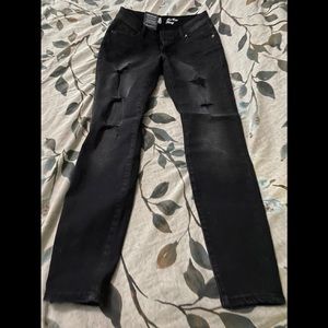 WarehouseOne distressed black skinny jeans